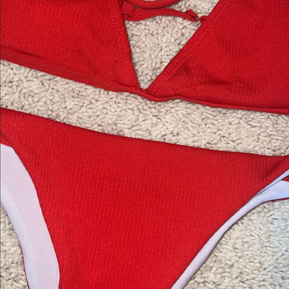 Shein Ribbed Triangle Bikini - Picture 3 of 4